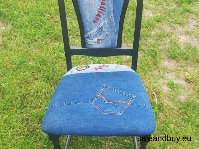 Jeansstuhl mit Rückenlehne für Zuhause, Café