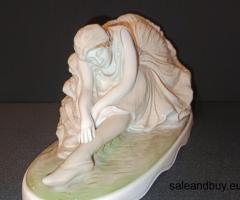VERKAUFT !!  Rosenthal - Sterbender Schwan Nr. K545, Entwurf Constantin Holzer Defanti 1919