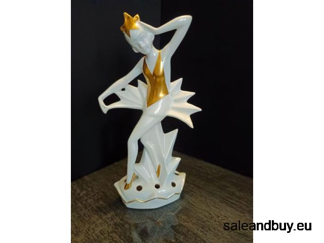 Verkauft !!   - Art Deco Tänzerin mit Blumenschale