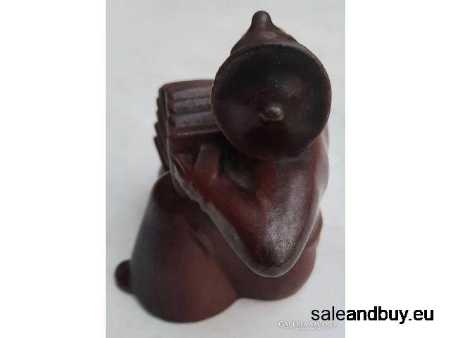 Verkauft !!  Saxonia Meissen Baukeramik - Ziehharmonikaspieler, um 1920, Art Deco