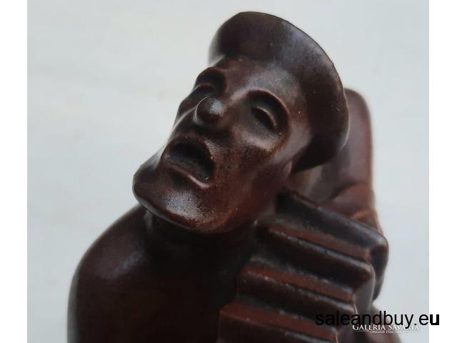 Verkauft !!  Saxonia Meissen Baukeramik - Ziehharmonikaspieler, um 1920, Art Deco