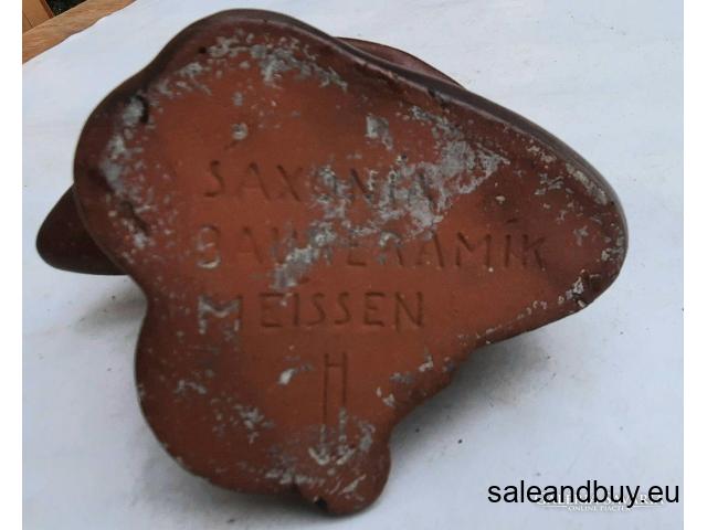 Verkauft !!  Saxonia Meissen Baukeramik - Ziehharmonikaspieler, um 1920, Art Deco