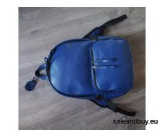 Echtleder Rucksack Backpack Notebook Neu Blau