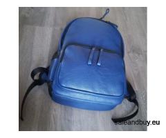 Echtleder Rucksack Backpack Notebook Neu Blau